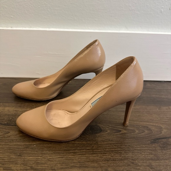 Prada Patent Leather Nude Pumps Size 37 85MM - Picture 7 of 9